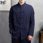 Luohan Traditional Samurai - Era Linen Shirt (Navy XXS) - | Zavonix