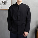 Luohan Traditional Samurai - Era Linen Shirt (Black XXS) - | Zavonix