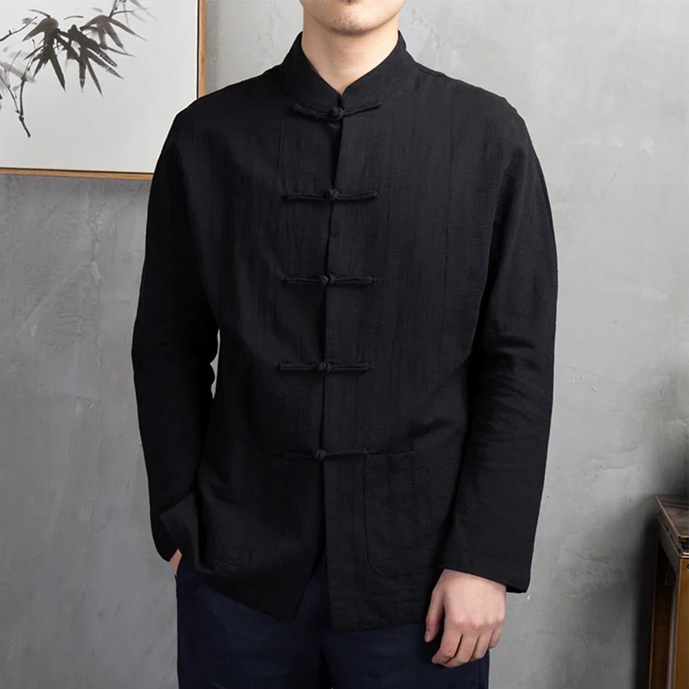 Luohan Traditional Samurai - Era Linen Shirt (Black XXS) - | Zavonix