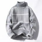 Landen Sweater — Cozy Check Pattern Pullover with Plush Fabric (Black S) - | Zavonix