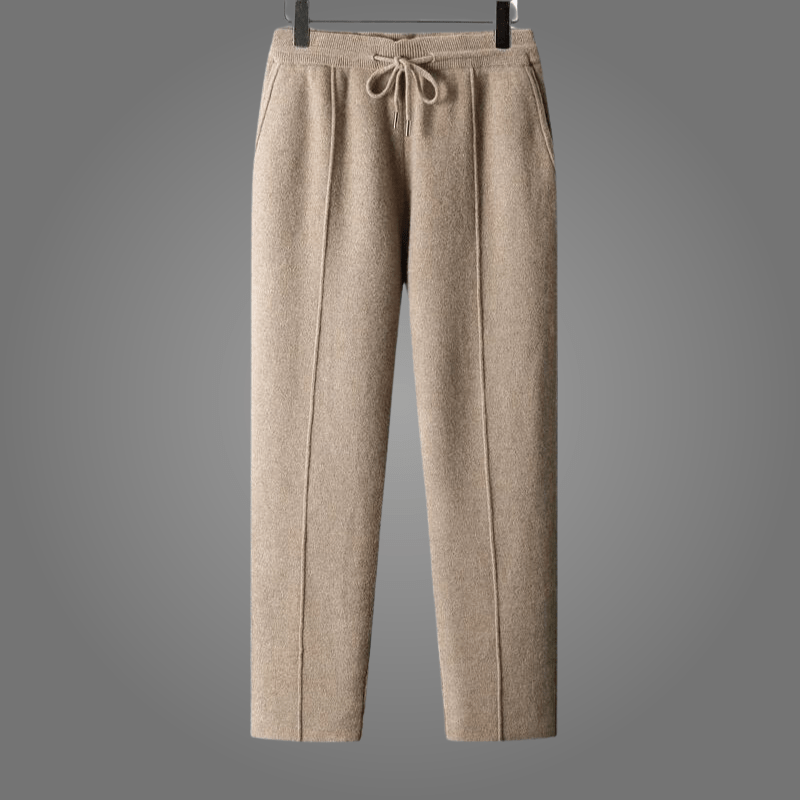 Larenzi Wool Blend Trousers — Soft Cashmere Merino Pants with Tailored Fit (Blue S) - | Zavonix