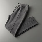 Larenzi Wool Blend Trousers — Soft Cashmere Merino Pants with Tailored Fit (Blue S) - | Zavonix