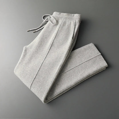 Larenzi Wool Blend Trousers — Soft Cashmere Merino Pants with Tailored Fit - Zavonix