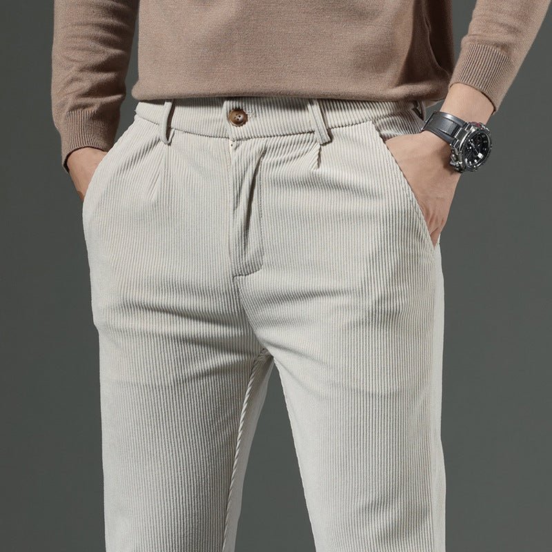 Larkford — Slim Fit Corduroy Pants with Stretch Comfort - Zavonix