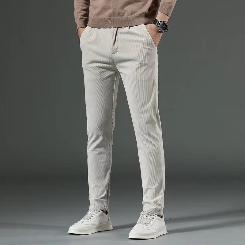 Larkford — Slim Fit Corduroy Pants with Stretch Comfort - Zavonix