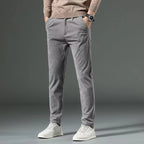 Larkford — Slim Fit Corduroy Pants with Stretch Comfort (Light Gray XS (28 - 29)) - | Zavonix