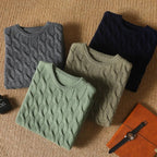Larkins — Cashmere Merino Wool Cable Knit Sweater for Cool Weather (Navy Blue XS) - | Zavonix