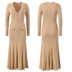 LARUEN™ KNIT DRESS (Beige XS) - | Zavonix