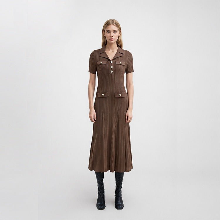 LARUEN™ KNIT DRESS (Beige XS) - | Zavonix
