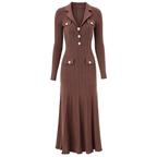 LARUEN™ KNIT DRESS (Brown XS) - | Zavonix