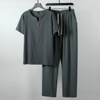 "Lazaro" Linen Tracksuit Set (Beige XS) - | Zavonix