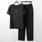 "Lazaro" Linen Tracksuit Set (Gray XS) - | Zavonix