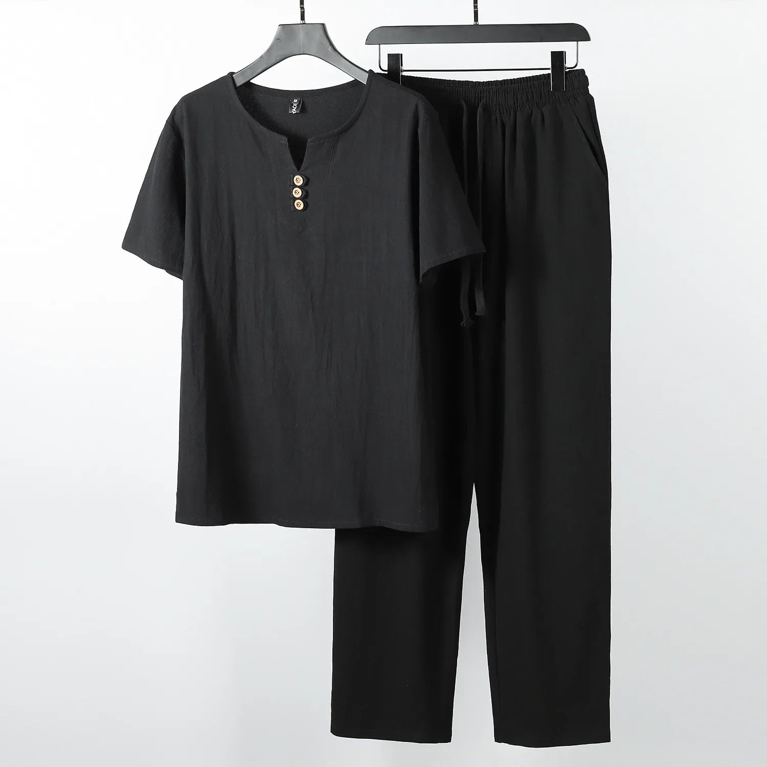 "Lazaro" Linen Tracksuit Set (Gray XS) - | Zavonix