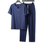 "Lazaro" Linen Tracksuit Set (Gray XS) - | Zavonix