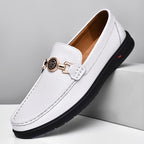 Leather Loafers™ — Command Respect with Every Step in Unstoppable Comfort and Style (White 46) - Shoes | Zavonix