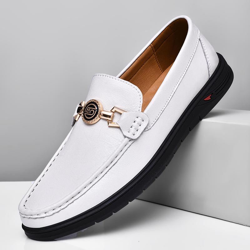 Leather Loafers™ — Command Respect with Every Step in Unstoppable Comfort and Style (White 46) - Shoes | Zavonix