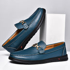 Leather Loafers™ — Command Respect with Every Step in Unstoppable Comfort and Style (Blue 46) - Shoes | Zavonix
