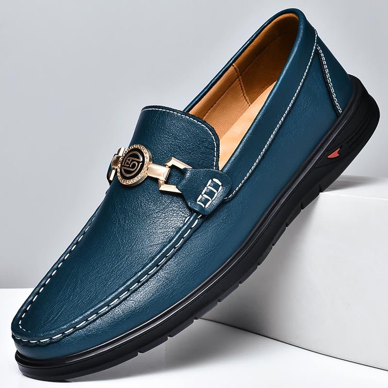 Leather Loafers™ — Command Respect with Every Step in Unstoppable Comfort and Style (Blue 46) - Shoes | Zavonix