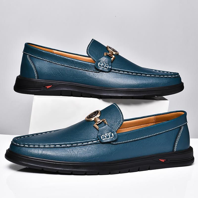 Leather Loafers™ — Command Respect with Every Step in Unstoppable Comfort and Style (Blue 46) - Shoes | Zavonix