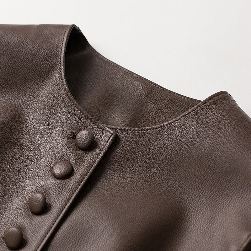 LEATHER VEST ANNA (Black XS) - | Zavonix