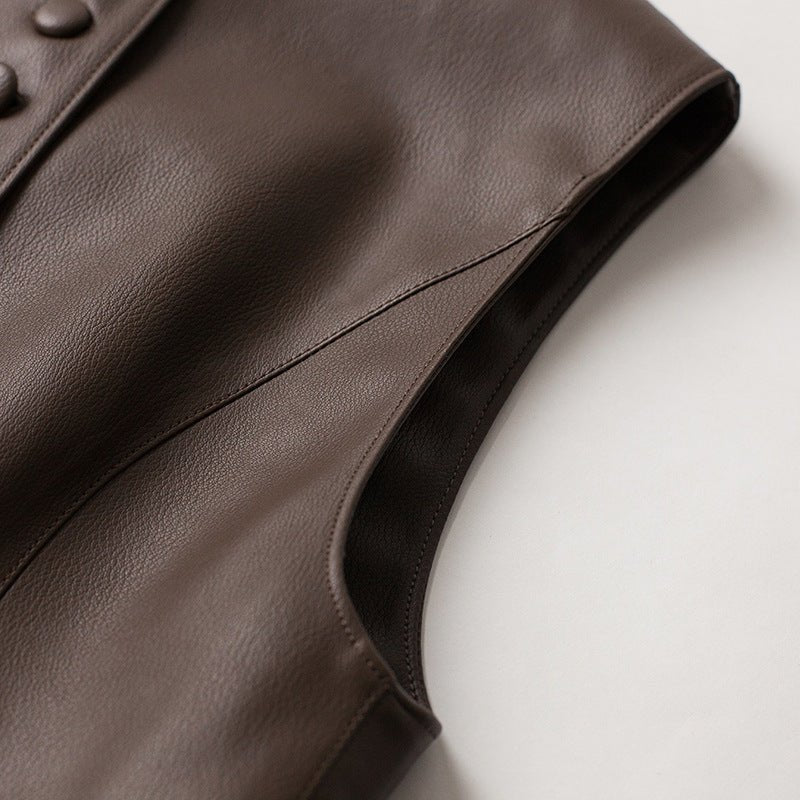 LEATHER VEST ANNA (Black XS) - | Zavonix