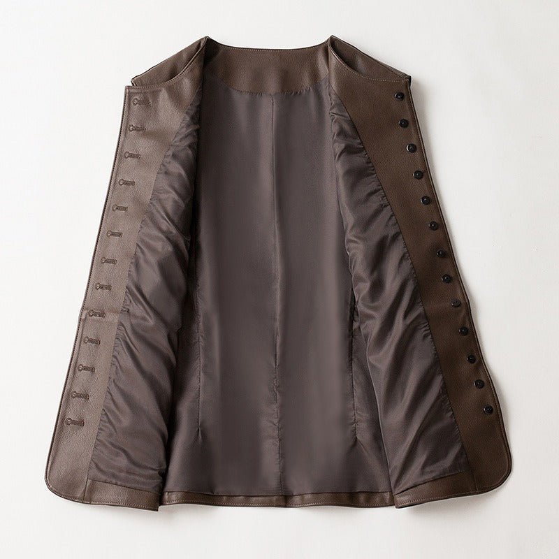 LEATHER VEST ANNA (Black XS) - | Zavonix