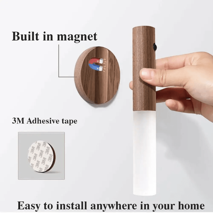 LED Motion Sensor Wall Light with Wooden Base – Energy Efficient and Stylish Design 7