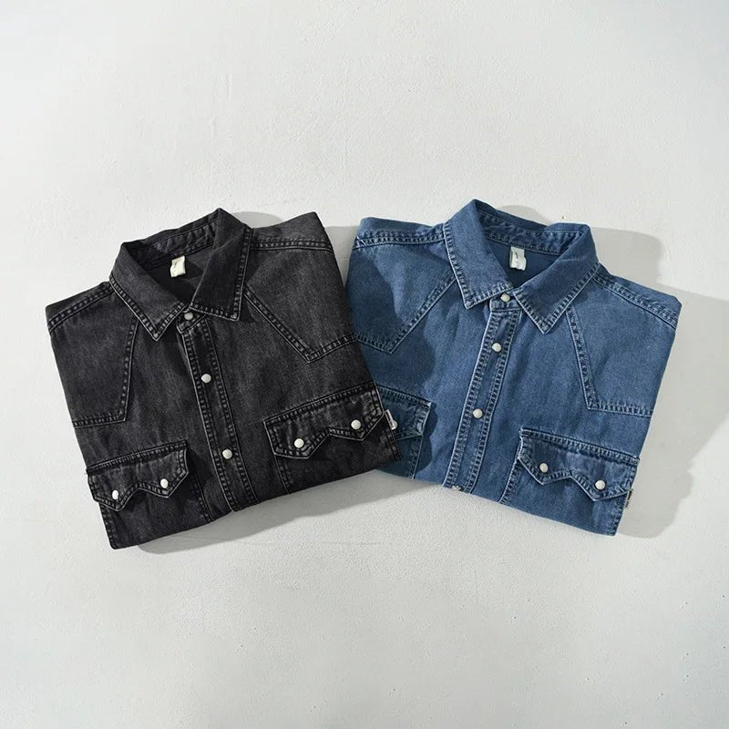 Lennox — Breathable Denim Jacket with Urban Western Style (Black 2XL) - | Zavonix
