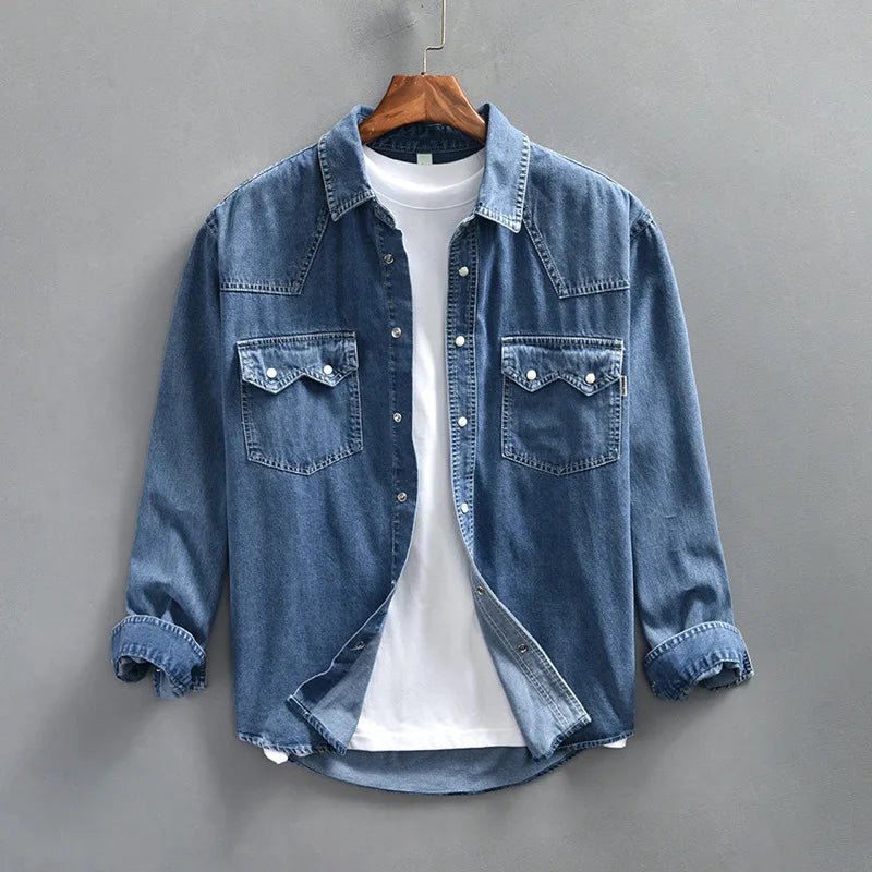Lennox — Breathable Denim Jacket with Urban Western Style (Black 2XL) - | Zavonix