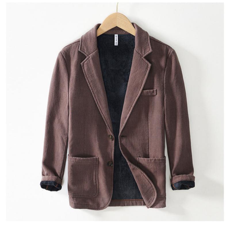Lennox — Cozy Fleece - Lined Linen Blazer with Relaxed Fit (Khaki XS) - | Zavonix
