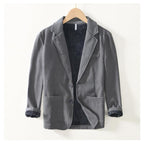 Lennox — Cozy Fleece - Lined Linen Blazer with Relaxed Fit (Gray XS) - | Zavonix