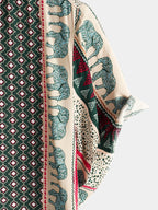 Lennox — Men's Lightweight Viscose Shirt with Retro Elephant Print (Green S) - short | Zavonix