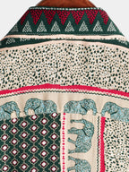 Lennox — Men's Lightweight Viscose Shirt with Retro Elephant Print (Green S) - short | Zavonix