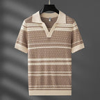 Lennox Polo — Lightweight Breathable Shirt with Earthy Stripes (Black S) - | Zavonix