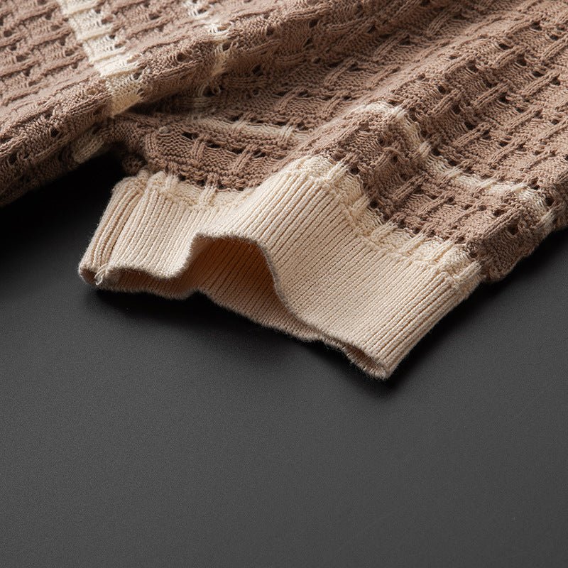 Lennox Polo — Lightweight Breathable Shirt with Earthy Stripes (Black S) - | Zavonix