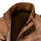 Lenora — Premium Leather Jacket with Zippered Chest Pocket (Black S) - | Zavonix