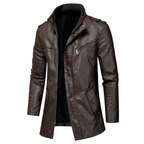 Lenora — Premium Leather Jacket with Zippered Chest Pocket (Black S) - | Zavonix
