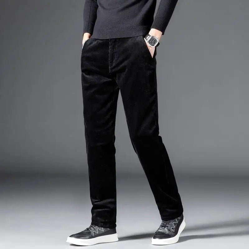 Lenton — Slim - Fit Corduroy Pants with Durable Stitching (Black XS (28 - 29)) - | Zavonix