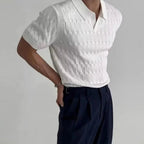 Lentonix — Premium Cotton Polo Shirt with Woven Pattern (Black XS) - | Zavonix