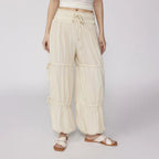 Leroux Breezy — Soft Breathable Lounge Pants with Adjustable Fit (Cream S) - | Zavonix
