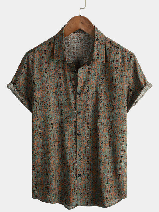 Lerton — Men's Breathable Cotton - Viscose Summer Shirt - short - Zavonix