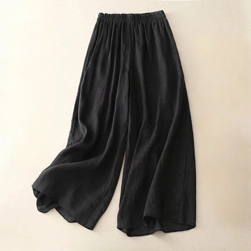 Leviano Linen Pants — Lightweight Tailored Trousers with Structured Fit (Black XS) - | Zavonix