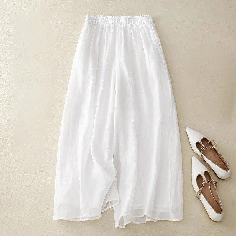 Leviano Linen Pants — Lightweight Tailored Trousers with Structured Fit (White XS) - | Zavonix
