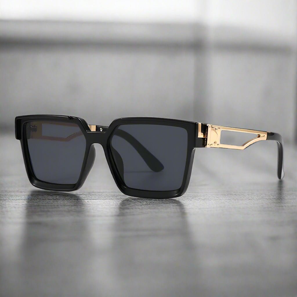 "Lexington" Eyewear (Gold // Black ) - Sunglasses | Zavonix