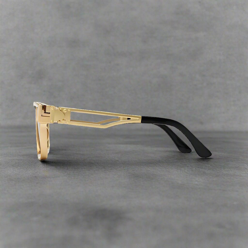 "Lexington" Eyewear (Gold // Black ) - Sunglasses | Zavonix