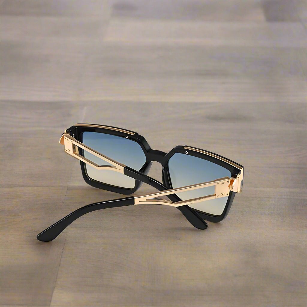 "Lexington" Eyewear (Gold // Blue ) - Sunglasses | Zavonix