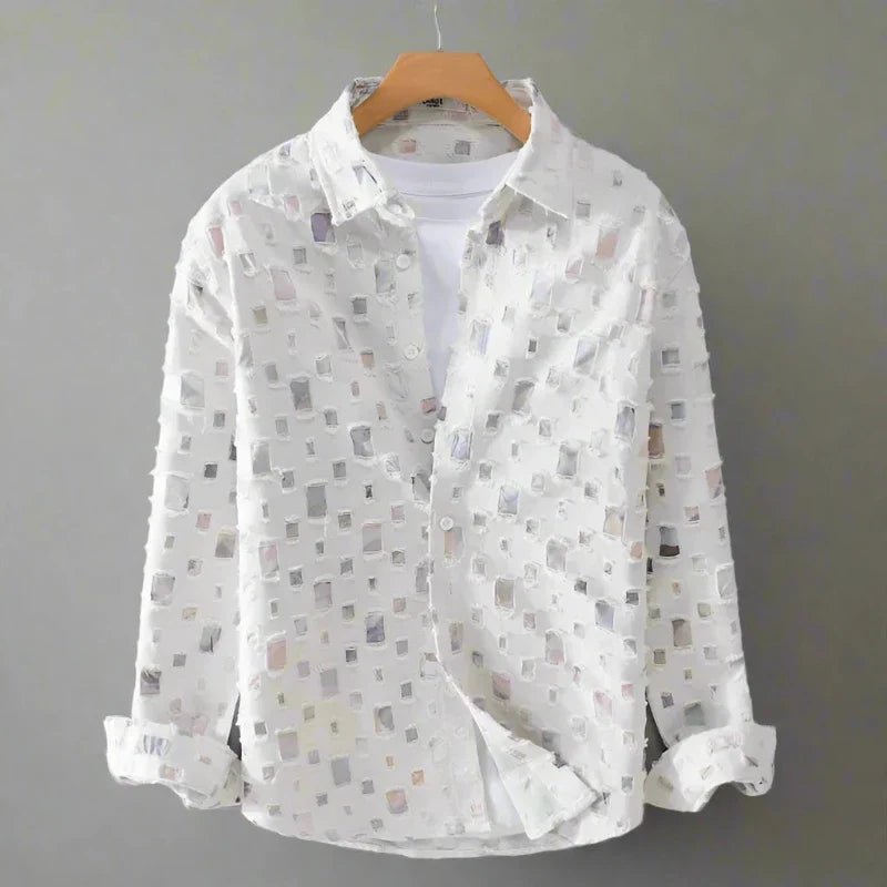 Liamerra — Artistic Mosaic Cotton Jacket with Vibrant Style (Black S) - | Zavonix
