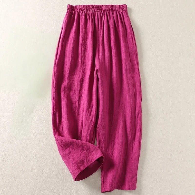 Nolen — Lightweight Linen Pants for Comfortable Warm Weather Wear (Pink XS) - | Zavonix