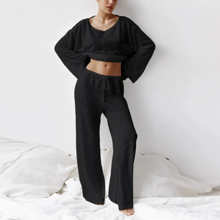 "Lina" Loungewear Set (Black S) - Women set | Zavonix