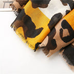 "Leopard Print Shawl" Scarf (Yellow ) - Jacket | Zavonix